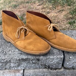 Clarks Originals Suede Desert Boots, US 14 in workwear warm brown.